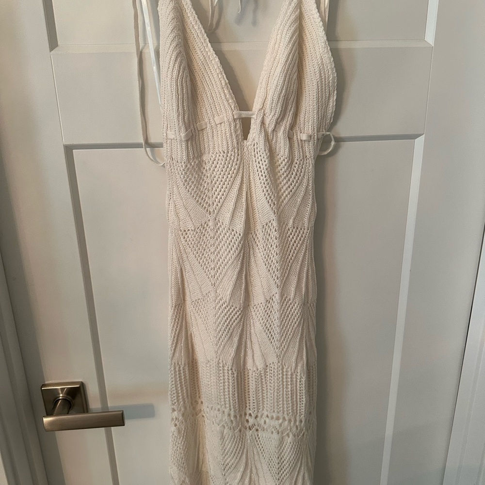 Elegant Cream Knit Dress